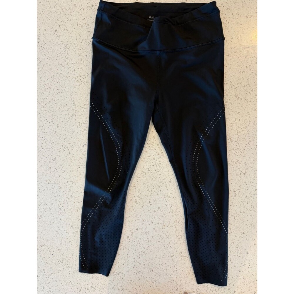 Athleta Black Acceletate Lasercut 7/8 Tight Performance Leggings M